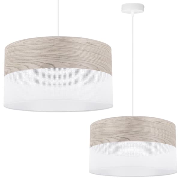 ENKEL HÄNGLAMPA LAMPSKÄRM FANER BLEKT EK 40CM