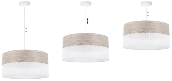 ENKEL HÄNGLAMPA LAMPSKÄRM FANER BLEKT EK 44CM