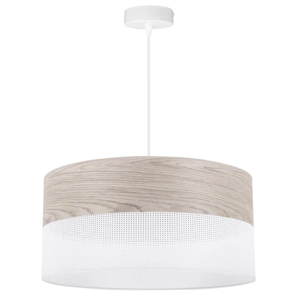 ENKEL HÄNGLAMPA LAMPSKÄRM FANER BLEKT EK 44CM