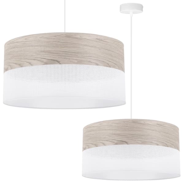 ENKEL HÄNGLAMPA LAMPSKÄRM FANER BLEKT EK 44CM