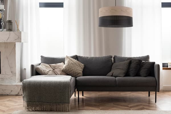 ENKEL HÄNGLAMPA LAMPSKÄRM KLASSISK EKFANER 44CM
