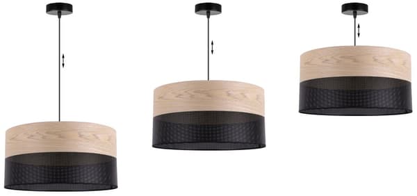 ENKEL HÄNGLAMPA LAMPSKÄRM KLASSISK EKFANER 44CM