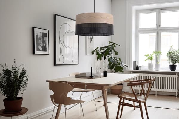 ENKEL HÄNGLAMPA LAMPSKÄRM KLASSISK EKFANER 44CM