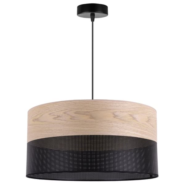 ENKEL HÄNGLAMPA LAMPSKÄRM KLASSISK EKFANER 44CM