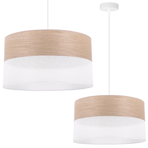 ENKEL HÄNGLAMPA LAMPSKÄRM KLASSISK EKFANER 40CM