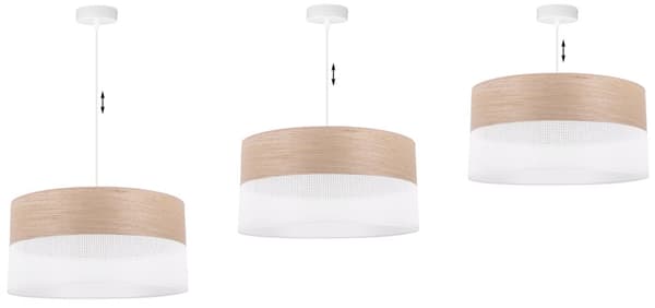 ENKEL HÄNGLAMPA LAMPSKÄRM KLASSISK EKFANER 44CM