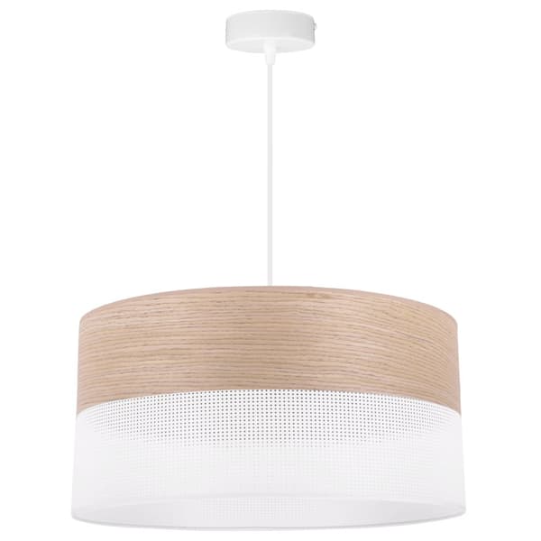 ENKEL HÄNGLAMPA LAMPSKÄRM KLASSISK EKFANER 44CM
