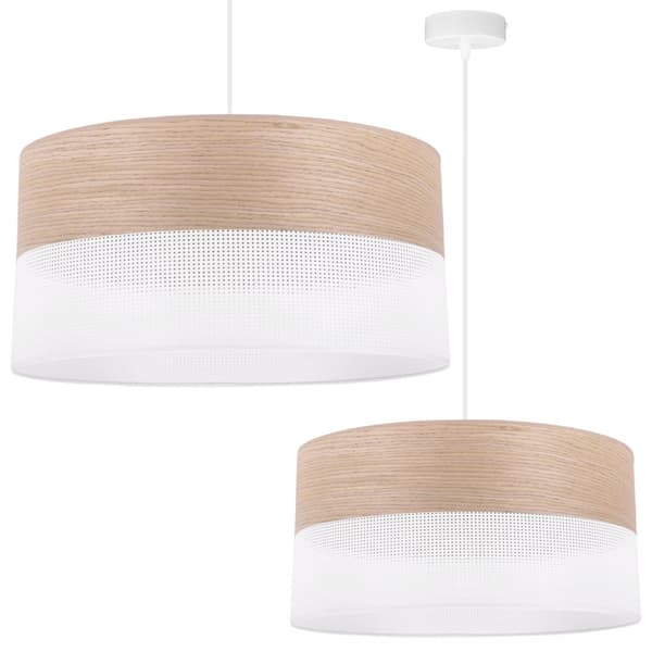 ENKEL HÄNGLAMPA LAMPSKÄRM KLASSISK EKFANER 44CM