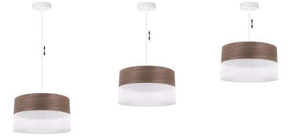 ENKEL HÆNGELAMPE, VALNØDDEFINER LYSKESKÆRM, 30CM