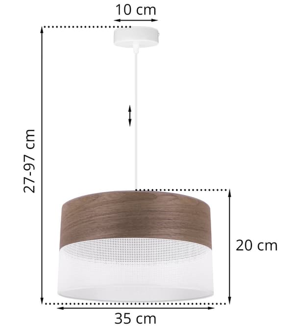 YKSITTÄINEN RIIPPUVALAISIN, PÄHKINÄVIILUVALAISIN, 35cm