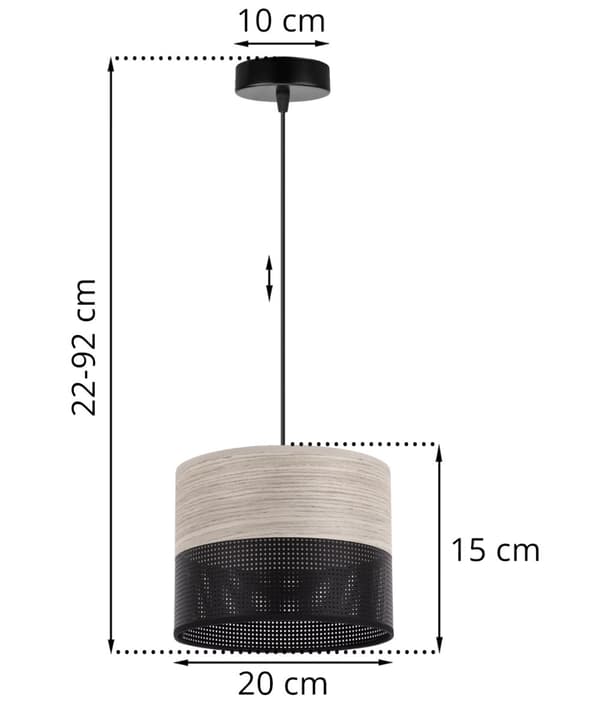 ENKEL HÆNGELAMPE LAMPESKÆRM FINER BLAGET EG 20CM