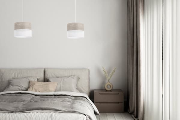 ENKEL HÄNGLAMPA LAMPSKÄRM FANER BLEKT EK 20CM