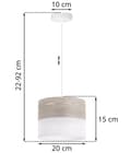 Miniatyrbild 7 av 9: ENKEL HÄNGLAMPA LAMPSKÄRM FANER BLEKT EK 20CM