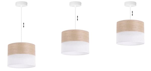 ENKEL HÄNGLAMPA LAMPSKÄRM KLASSISK EKFANER 20CM