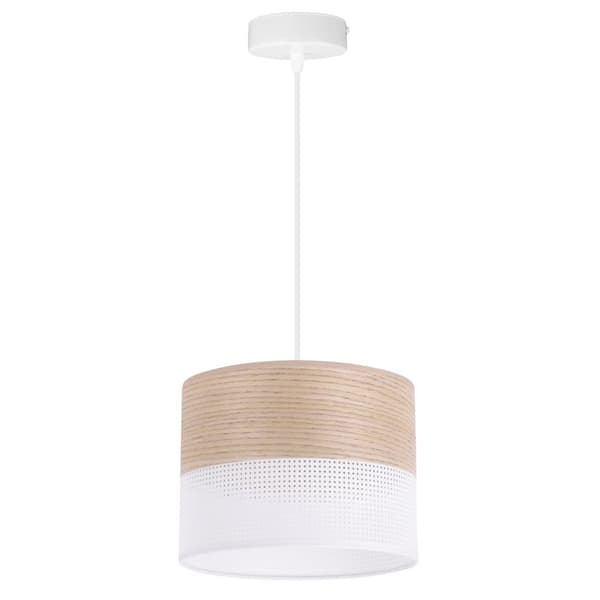 ENKEL HÄNGLAMPA LAMPSKÄRM KLASSISK EKFANER 20CM