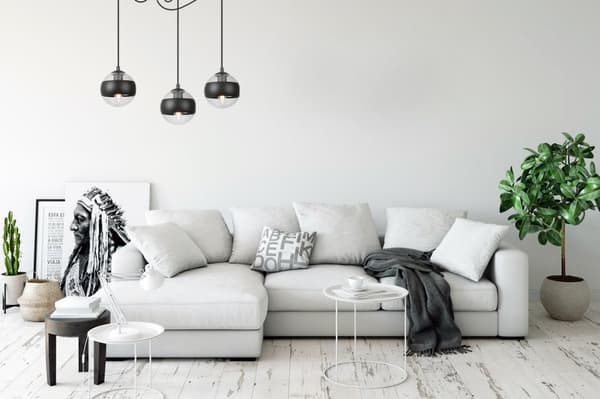 HÄNGLAMPA SPIDER TOLEDO SVART 3-PLATS SVART LAMPSKÄRM E14