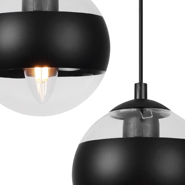 HÄNGLAMPA SPIDER TOLEDO SVART 3-PLATS SVART LAMPSKÄRM E14