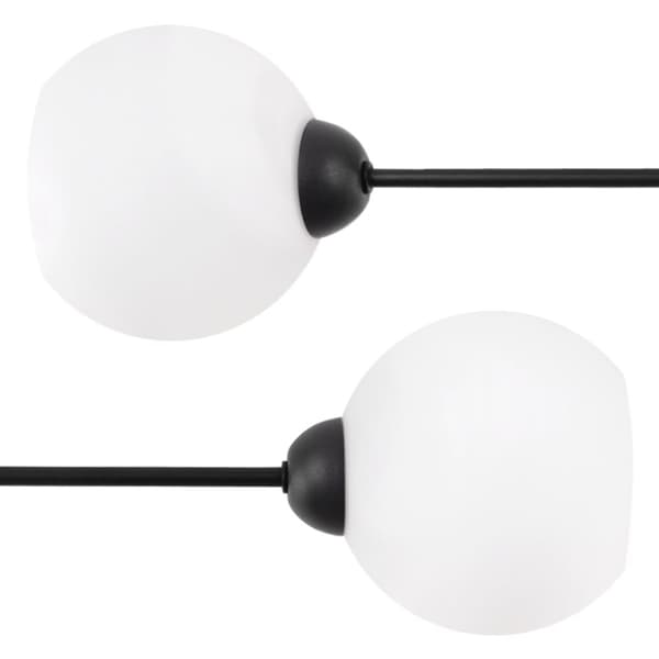 LOFTSLAMPE ASTURIA SORT 2-FLAD HVID LAMPESKÆRM E27