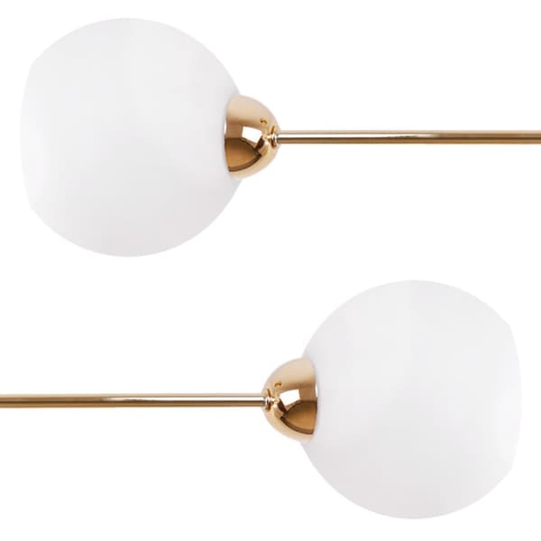 LOFTSLAMPE ASTURIA GULD 2-PLADE HVID LAMPESKÆRM E27