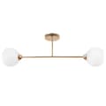 Miniatyrbillede 1 af 6: LOFTSLAMPE ASTURIA GULD 2-PLADE HVID LAMPESKÆRM E27