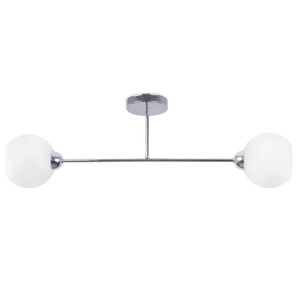 TAKLAMPA ASTURIA KROM 2-PLAT VIT LAMPSKÄRM E27