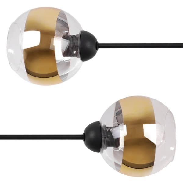 LOFTSLAMPE ASTURIA SORT 2-FLAD GULD LAMPESKÆRM E27