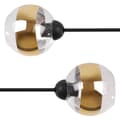 Miniatyrbillede 2 af 6: LOFTSLAMPE ASTURIA SORT 2-FLAD GULD LAMPESKÆRM E27