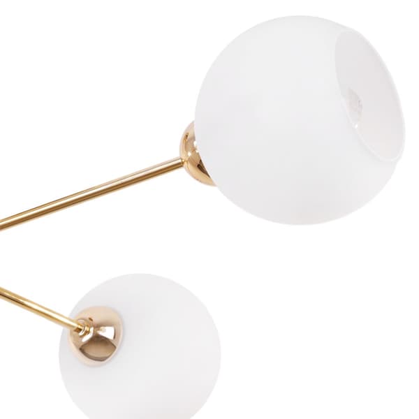 LOFTSLAMPE ASTURIA GULD 4-PLADE HVID LAMPESKÆRM E27