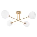 Miniatyrbillede 1 af 8: LOFTSLAMPE ASTURIA GULD 4-PLADE HVID LAMPESKÆRM E27