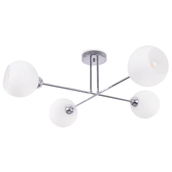 KATTOVALAISIN ASTURIA CHROME 4-TASOINEN VALKOINEN LAMPPUVARJOS E27