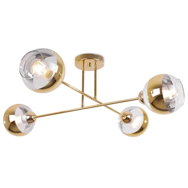 LOFTSLAMPE ASTURIA GULD 4-PLADE GULD LAMPESKÆRM E27