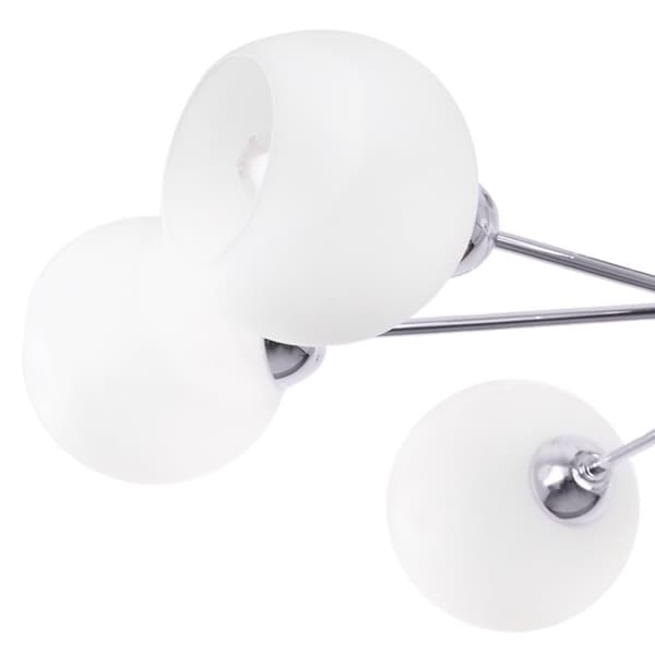 TAKLAMPA ASTURIA KROM 6-FLAT VIT LAMPSKÄRM E27