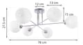 Miniatyrbild 6 av 8: TAKLAMPA ASTURIA KROM 6-FLAT VIT LAMPSKÄRM E27