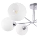 Miniatyrbild 7 av 8: TAKLAMPA ASTURIA KROM 6-FLAT VIT LAMPSKÄRM E27