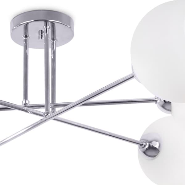 TAKLAMPA ASTURIA KROM 6-FLAT VIT LAMPSKÄRM E27
