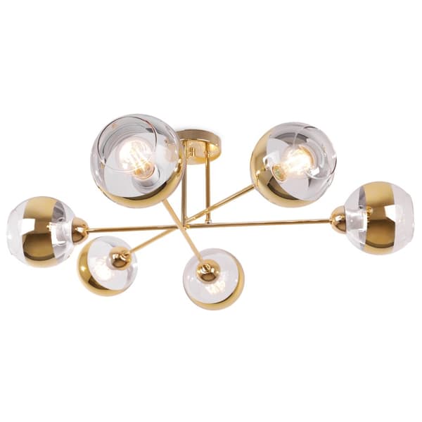 LOFTSLAMPE ASTURIA GULD 6-PLADE GULD LAMPESKÆRM E27