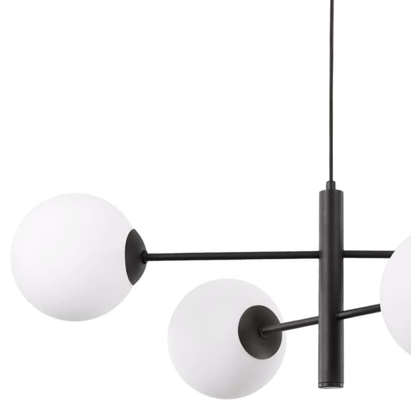 VICENZA SVART HÄNGLAMPA 4-FLAT VIT LAMPSKÄRM E14