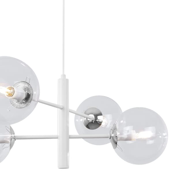 VICENZA HÄNGLAMPA VIT-KROM 4-PLATS KLAR LAMPA E14