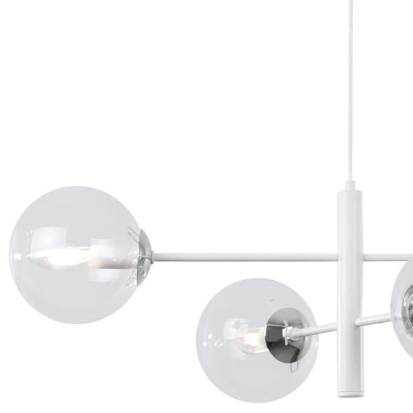 VICENZA HÄNGLAMPA VIT-KROM 4-PLATS KLAR LAMPA E14