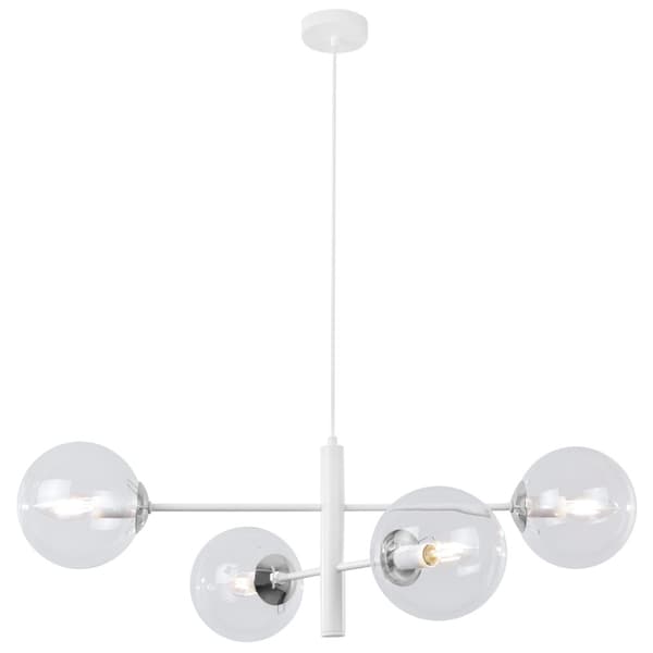 VICENZA HÄNGLAMPA VIT-KROM 4-PLATS KLAR LAMPA E14