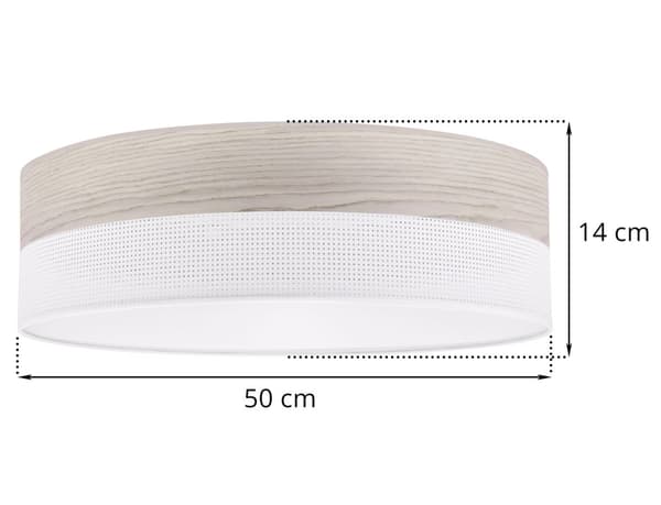 TRÄPLEXI TAKLAMPA VIT 50CM BLEKT EK