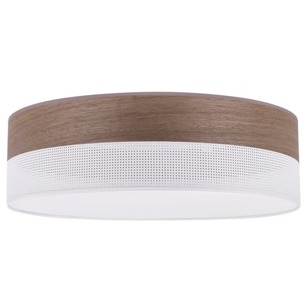 TRÆPLEXI LOFTSLAMPE HVID 50CM VALNØD