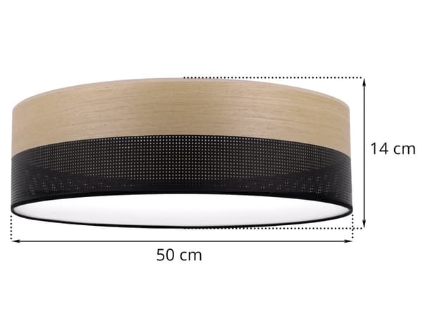 TRÆPLEXI LOFTSLAMPE SORT 50CM GYLDT EG
