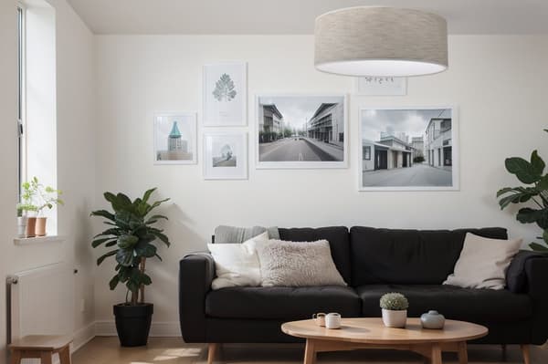 LOFTSLAMPE STEN PLEXI MEDIUM BEIGE 40CM