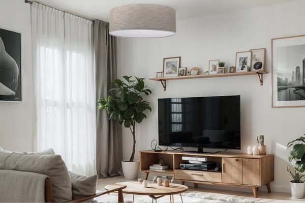 TAKLAMPA STEN PLEXI MEDIUM BEIGE 50CM