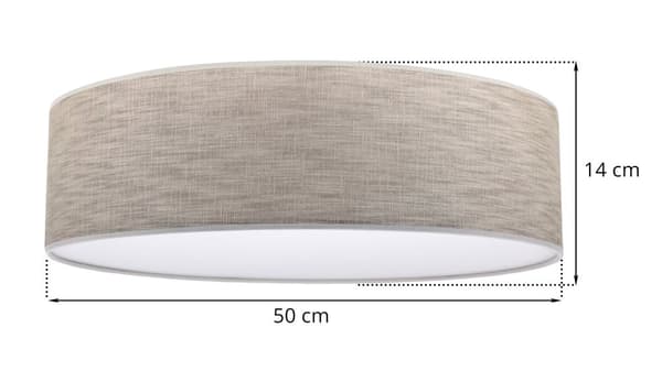 TAKLAMPA STEN PLEXI MEDIUM BEIGE 50CM