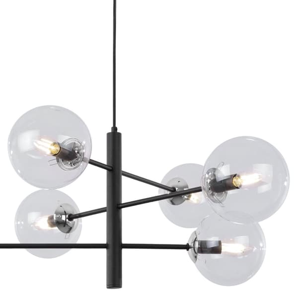 VICENZA HÆNGELAMPE SORT KROM 6-FLAD KLAR LAMPE E14