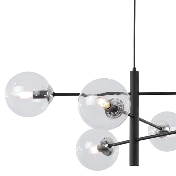 VICENZA HÆNGELAMPE SORT KROM 6-FLAD KLAR LAMPE E14