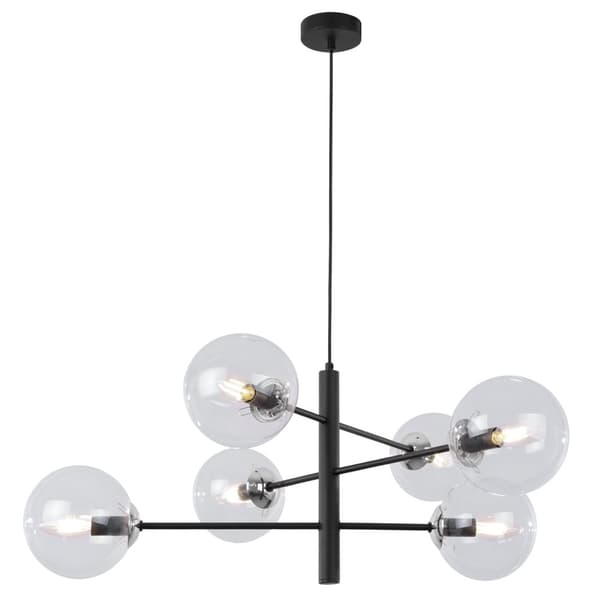 VICENZA HÆNGELAMPE SORT KROM 6-FLAD KLAR LAMPE E14