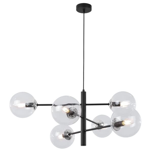 VICENZA HÆNGELAMPE SORT KROM 6-FLAD KLAR LAMPE E14